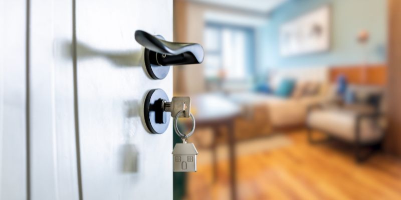 opening door into new home