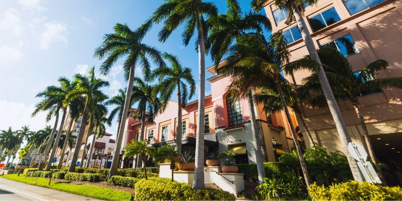 City street in West Palm Beach, Florida