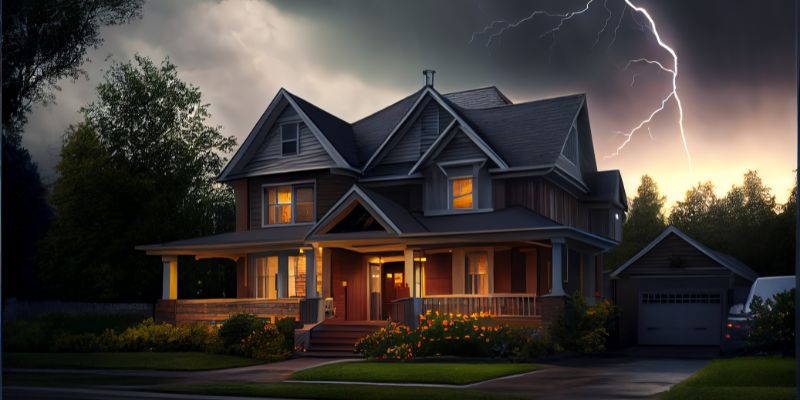 home in a lightning storm